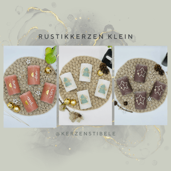 Adventskerzen RUSTIK klein