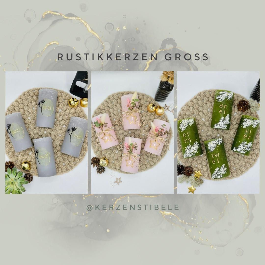 Adventskerzen RUSTIK groß